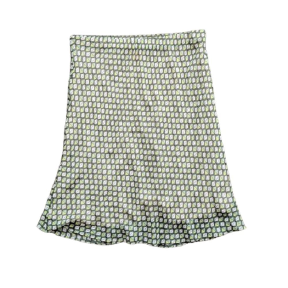 COPY - Joe Fresh Green Bias Cut Geometric Slip Skirt